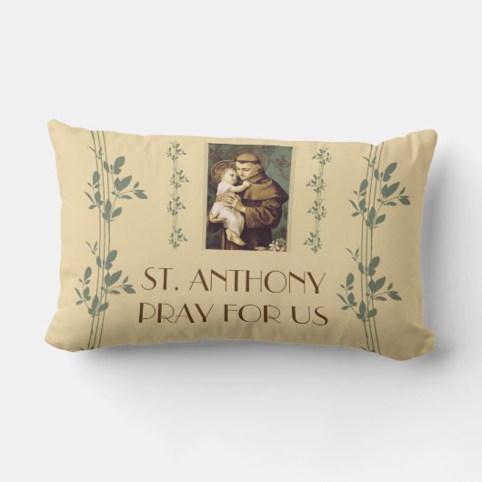 Coussin Rectangle St Anthony de Padoue avec le bébé Jésus (Verso)