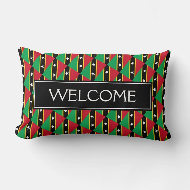 Coussin Rectangle ST KITTS & NEVIS FLAG | BIENVENUE patriotique (Recto)