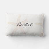 Coussin Rectangle Starfish White Pastel Orange Nom Plage Modèle (Verso)
