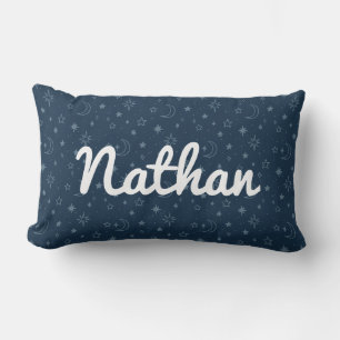 Coussin Rectangle Starry Night, Navy Moon et Stars