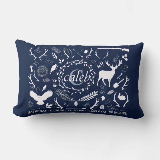 Coussin Rectangle Stat personnalisée de naissance de crèche de bébé (Recto)