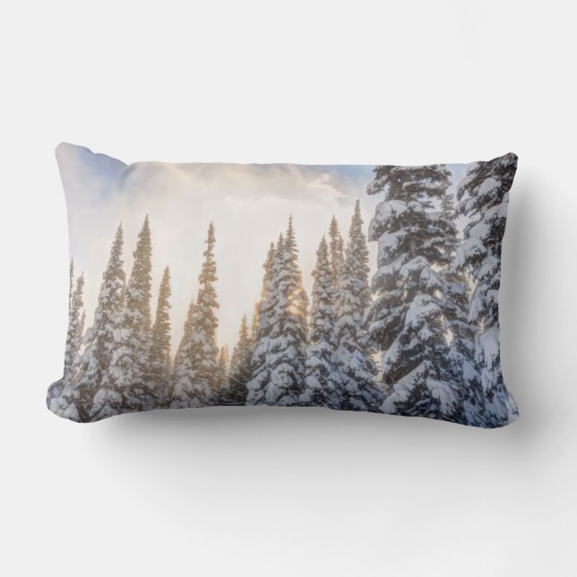 Coussin Rectangle Station de ski Crystal Mountain, près du mont Rain (Recto)