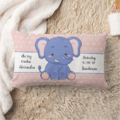 Coussin Rectangle Statistiques de bébé éléphant à pois gris rose  (Couverture)