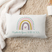 Coussin Rectangle Statistiques de naissance arc-en-ciel rose sarcell (Couverture)