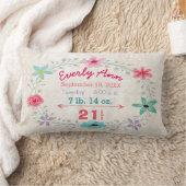 Coussin Rectangle Statistiques de naissance Bébé Fille Forêt Créatur (Couverture)