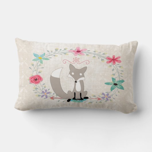 Coussin Rectangle Statistiques de naissance Bébé Fille Forêt Créatur (Verso)