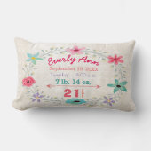 Coussin Rectangle Statistiques de naissance Bébé Fille Forêt Créatur (Recto)