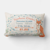 Coussin Rectangle Statistiques de naissance Bébé garçon Forêt Nurser (Recto)