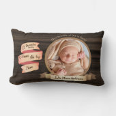 Coussin Rectangle Statistiques Rustic Baby Keepsar Détails de naissa (Recto)