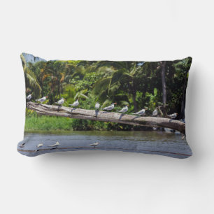 Coussin Rectangle sternes royales, estuaire du fleuve Tortuguero - C
