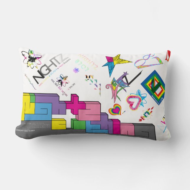 Coussin Rectangle Sticker [CMJN/RNBW] Pilote (Recto)