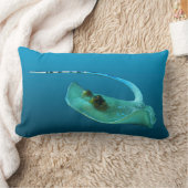 Coussin Rectangle Stingray en mouvement ! Arrière - plan bleu dégrad (Couverture)