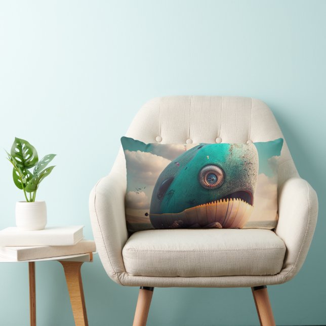 Coussin Rectangle Strange Whale (Chaise)