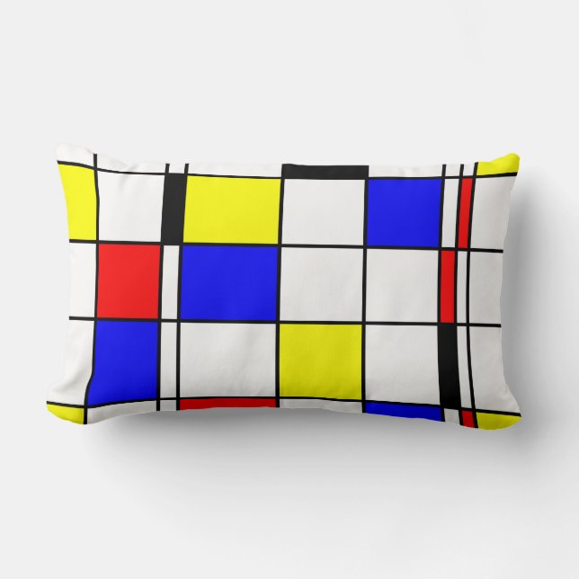 Coussin Rectangle Style d'art de Mondrian (Recto)
