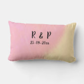 Coussin Rectangle style de texte minimal simple blanc mariage rose j (Verso)