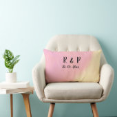 Coussin Rectangle style de texte minimal simple blanc mariage rose j (Chaise)