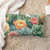 Coussin Rectangle Succulent Garden Pillow - Cactus Botanical Plant  (Couverture)