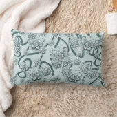 Coussin Rectangle Succulents bleus à la menthe sur les treillis vert (Couverture)