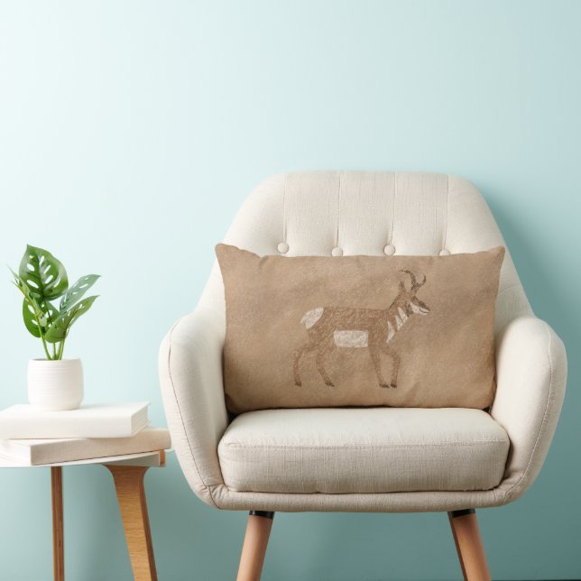Coussin Rectangle Sud-Ouest Pronghorn Walking Antelope (Chaise)