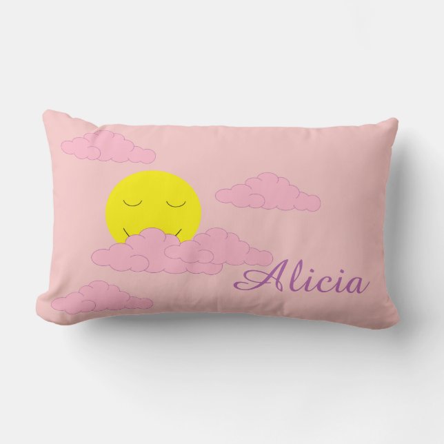 Coussin Rectangle Sun in Hazy Sky: Light Pink  (Recto)