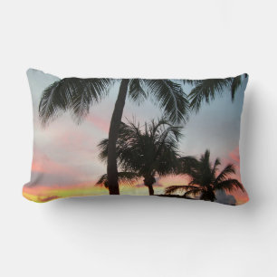 Coussin Rectangle Sunset Palms Tropical Paysage Photographie