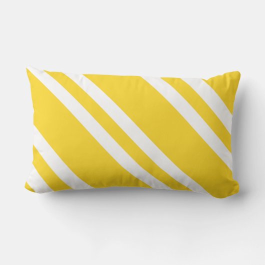 Coussin Rectangle Sunshine Jaune et Blanc rayé (Verso)