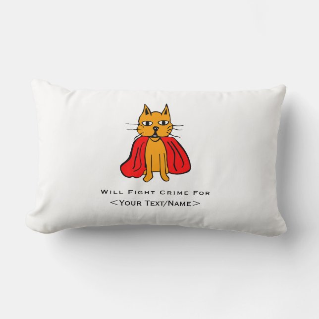 Coussin Rectangle Super Chat Lutter Contre La Criminalité Pour<Your  (Recto)