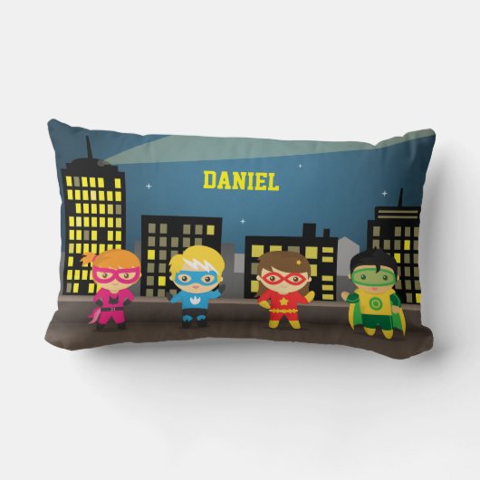 Coussin Rectangle Super héros mignon d'horizon pour la pièce (Verso)