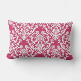 Coussin Rectangle Superbe motif de Damas blanc