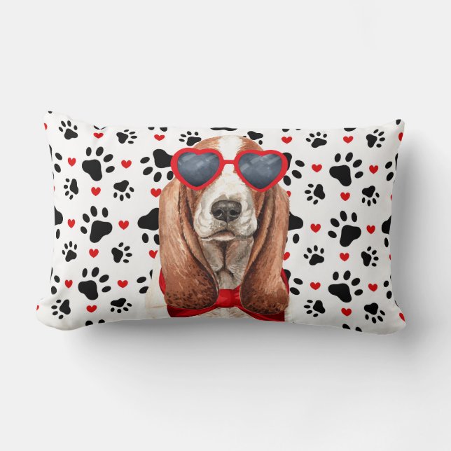 Coussin Rectangle Sweet Basset Hound Amour pour les Amoureux de les  (Recto)
