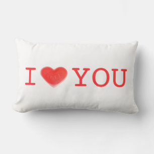 Coussin Rectangle Sweet Heart 'I Heart You' deux côtés lumbar