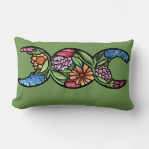 Coussin Rectangle Symbole de la Triple Lune Fleurir