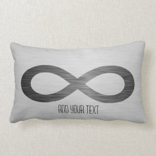 Coussin Rectangle Symbole d'infini sur la texture en métal de Faux