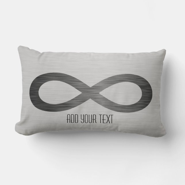 Coussin Rectangle Symbole d'infini sur la texture métallique de Faux (Recto)