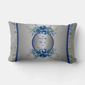 Coussin Rectangle Symphonie de pétales bleus et argentés (Verso)