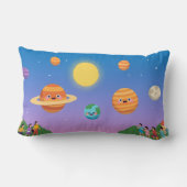 Coussin Rectangle Système solaire Cute Pastel - Cartoon Planets Art (Verso)