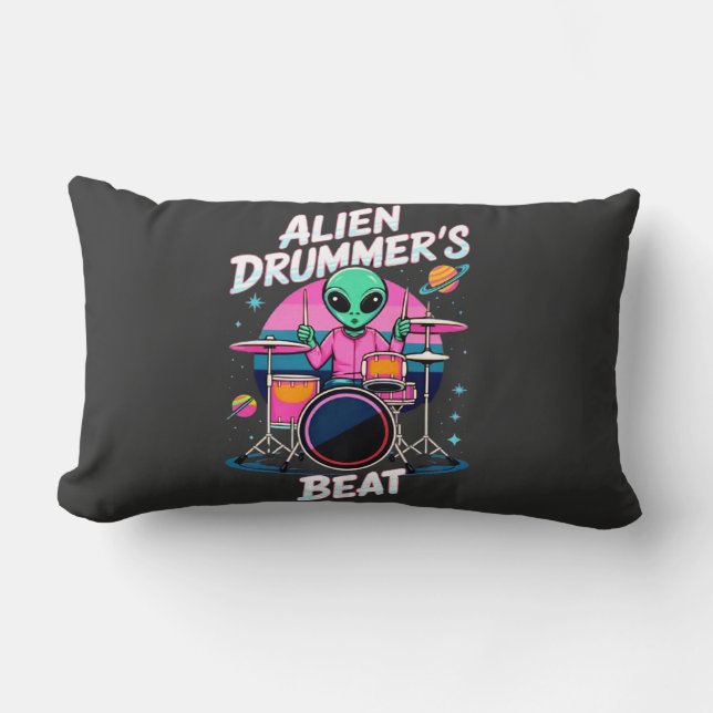Coussin Rectangle T-shirt Alien Drummer's Beat - Funky Alien Graphic (Recto)