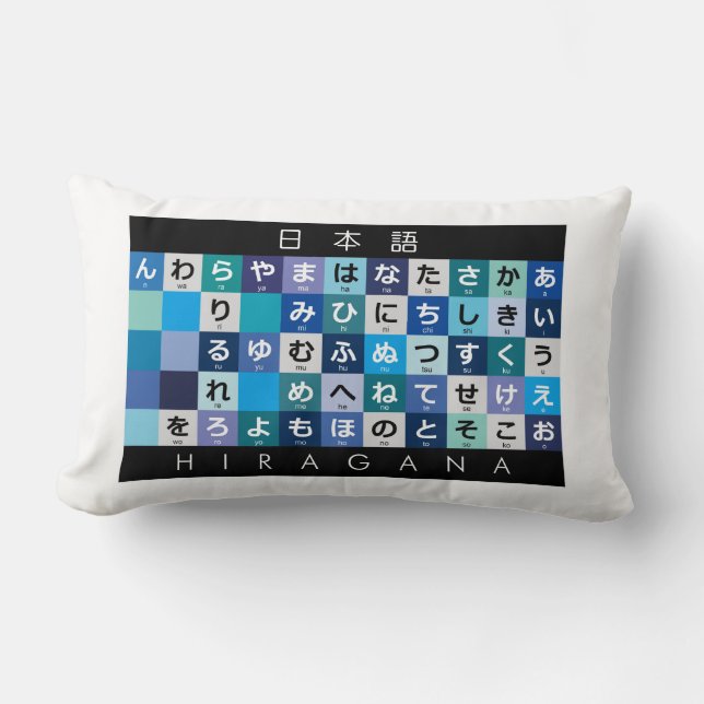 Coussin Rectangle Table japonaise Hiragana & Katakana (Recto)