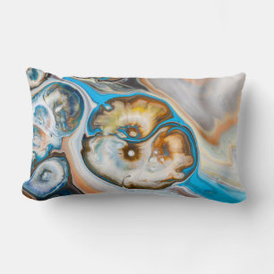 Coussin Rectangle Tableau abstrait bleu et blanc