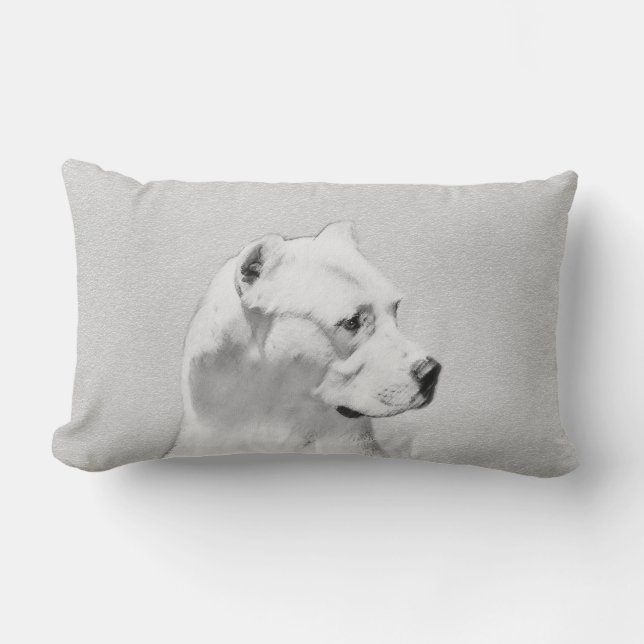 Coussin Rectangle Tableau Dogo Argentino - Art Chien original (Recto)