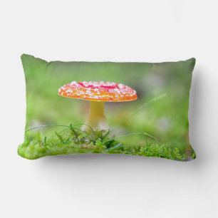 Coussin Rectangle Tabouret rouge champignon chute photo avec vert