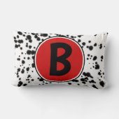 Coussin Rectangle Taches dalmates noires blanches rouges (Verso)