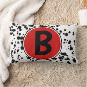 Coussin Rectangle Taches dalmates noires blanches rouges (Couverture)
