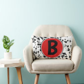 Coussin Rectangle Taches dalmates noires blanches rouges (Chaise)