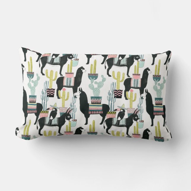 Coussin Rectangle Taco à propos d'amour | Motif Llama & Donkey (Recto)