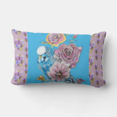 Coussin Rectangle Taie décorative fleurs lilac Blue Budgie (Verso)