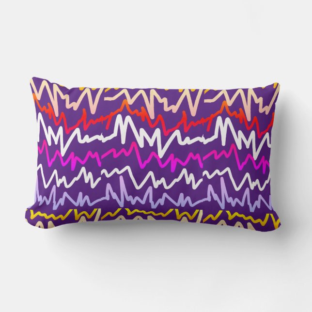 Coussin Rectangle Taie d'oreiller à motif en ligne ziguezaguée funky (Recto)