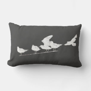 Coussin Rectangle Taie d'oreiller motif mouette esquisse