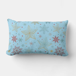 Coussin Rectangle « Taie pastel bleu à motif étoile pour appui-tête