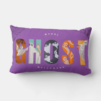 Coussin Rectangle Taille de lettre fantôme d'Halloween Mignonne Viol